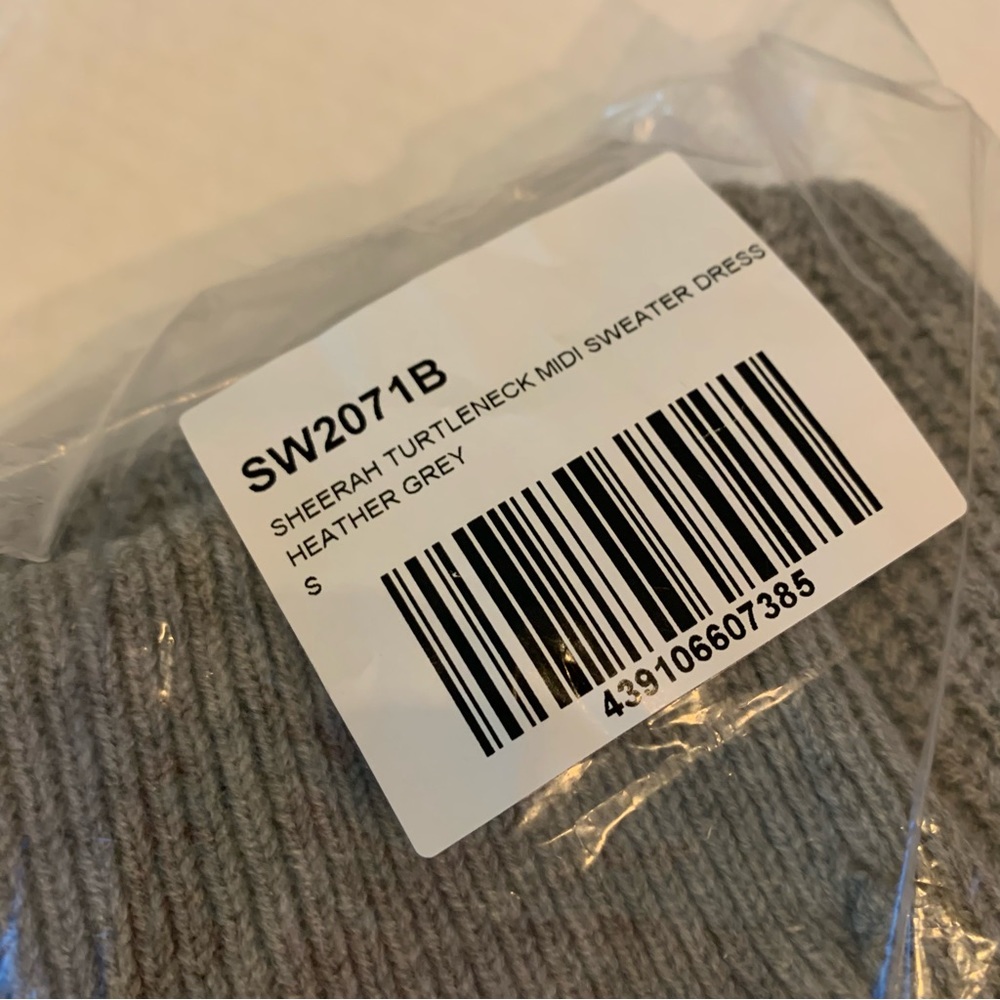 Lulus NWT Sheerah Turtleneck Heather Grey Midi Knit Sweater Dress - Picture 15 of 16